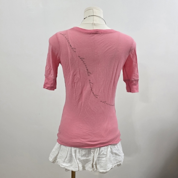Abercrombie vintage pink quarter sleeve top - Picture 2 of 5